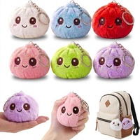 Lot de 6 jouets en peluche mignons en forme de boulettes, porte-clés, mini jouets en peluche, cadeau unisexe pour enfants