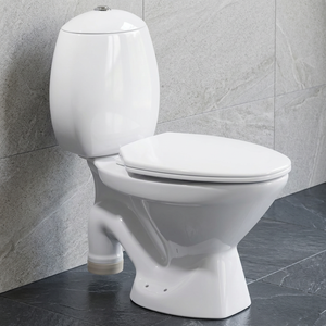 Space Saving Short Projection Two Piece Square Toilet Ceramic Floor Standing <b>Back</b> To Wall Rimless WC - Product Image 6