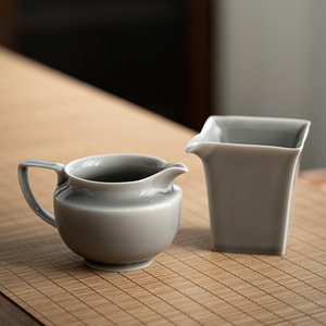 Nhật Bản Tea Set Lớn Gốm Công Bằng Cup Công Bằng Mug <span class=keywords><strong>Handmade</strong></span> Băng Màu Xám Men Trà Nồi Đơn Giản Trà Bình - Product Image 1