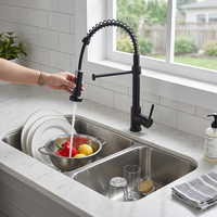 Robinet de cuisine moderne monocommande monotrou à poser, personnalisable toutes couleurs, eau chaude et froide, en acier inoxydable 304, céramique, pour hôtel