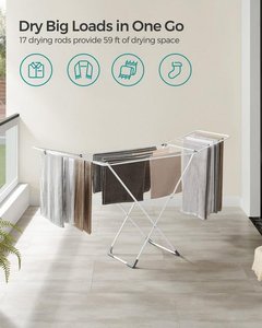 Trong Nhà Ngoài Trời Khăn Trải Giường Vải Có Thể Gập Lại Không Gian Tiết Kiệm Miễn Phí Đứng Airer Máy Sấy Kim Loại Giặt Khô Giá Trắng Quần Áo Khô Giá - Product Image 2