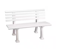 Banc de jardin en PVC allemand résistant aux intempéries, 1,5 m, mobilier d'extérieur design moderne, 3 places, pour parc, salle de sport, terrain de tennis, patio