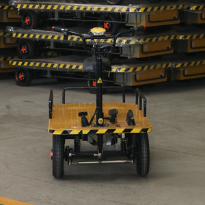 इलेक्ट्रिक चार पहिया फ्लैटबेड ट्रक भारी ड्यूटी वेयरहाउस 1000 किलोग्राम इलेक्ट्रिक हैंड ट्रॉली वाहन ले जा रहा है - Product Image 4