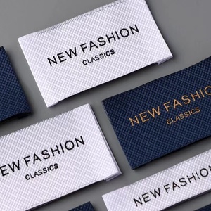 Custom 3d logo Lace Tag <strong>Iron</strong> on Heat Press Fold Woven Label Hot Melt Adhesive Neck Size Tshirt Woven Label <strong>Velcro</strong> for Clothing - Product Image 6