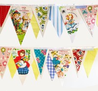 Fleurs sauvages Bunting Banner Guirlande Green Vintage Floral Fanions