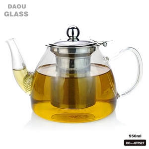Fire Directly Handmade Glass <strong>Tea</strong> <strong>Pot</strong> with Stainless Steel <strong>Infuser</strong> Airtight Glass Water <strong>Pot</strong> - Product Image 5