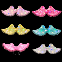 Ailes de Fée Lumineuses LED pour Enfants, Accessoire de Costume Ailes de Papillon pour Fête d'Anniversaire, Séance Photo, Déguisement de Princesse