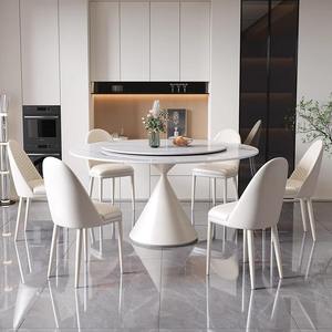 Tavolo da Pranzo Rotondo Moderno con Gambe <span class=keywords><strong>in</strong></span> Ferro Regolabili e Piano <span class=keywords><strong>in</strong></span> Pietra Sinterizzata con Lazy Susan per Uso Alberghiero - Product Image 5