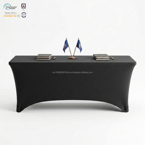 Housse de table extensible personnalisable en spandex écologique imperméable à dos ouvert de 6 pieds pour salles de conférence, idéale pour les événements professionnels. - Product Image 1