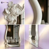 Miroir sur pied pleine longueur de style baroque de luxe, surface miroir haute définition sans distorsion, pour la maison