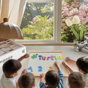 <span class=keywords><strong>Caballete</strong></span> de Dibujo <span class=keywords><strong>para</strong></span> Niños con Soporte, Pizarra Magnética de Madera Segura 2 en 1 <span class=keywords><strong>para</strong></span> Aprendizaje en Casa y Juego Creativo Familiar - Product Image 6