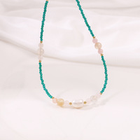 Collier et bracelet bohèmes en perles d'eau douce, chaîne en acier inoxydable doré, bijoux ethniques élégants pour femmes et jeunes filles, parfaits pour les vacances