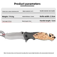 Couteau pliant tactique EDC X50 multi-outils compact à poignée ABS effet bois, idéal pour le camping, la chasse et la survie – Vente chaude
