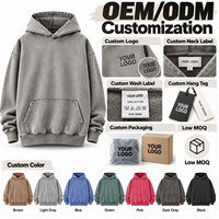 Sweat à capuche personnalisé en molleton épais lavé 425G pour homme, coupe oversize, style streetwear, OEM ODM, faible MOQ