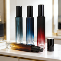 Flacons de parfum carrés en verre dégradé de 10 ml - Flacons de voyage vides rechargeables avec pompe pulvérisatrice en aluminium