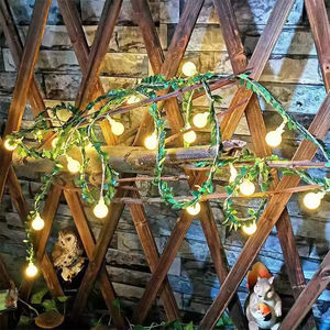 Guirnalda de Luces Solares de Mimbre Verde con Cable de Cobre, Simulación DIY, Soporte para Batería, Luces Decorativas para Navidad y Bodas, 50000 - Product Image 5