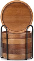 6 pièces sous-verres en bois avec support Table basse décor pour boisson maison Table à manger accessoires de cuisine mignon bière Bar décoratif