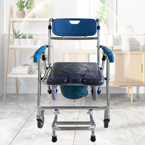 เก้าอี้นั่งถ่ายอลูมิเนียมอัลลอยด์ HJK-6024 แบบพับได้ พกพาสะดวก สำหรับผู้สูงอายุและผู้พิการ อุปกรณ์เพื่อความปลอดภัยในห้องน้ำ - Product Image 1