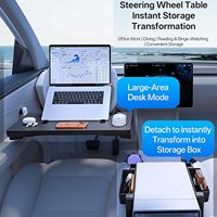 Baki Laptop di Setir Mobil dengan Logo Kustom Pabrik, Tekstur Serat Karbon, Organizer Penyimpanan Celah Kursi yang Dapat Dilepas untuk Mobil