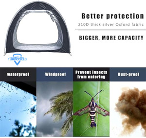 Vente en gros du fabricant Tente pour vélo de montagne d'extérieur Oxford quatre saisons pliable et portable, grand espace de stockage et de stationnement - Product Image 3