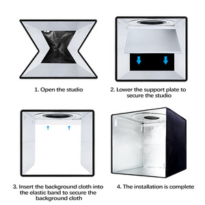 Boîte à lumière <span class=keywords><strong>photo</strong></span> portable de 40 cm, studio LED USB, tente de photographie, cube de prise de vue, table en nylon durable - Product Image 5