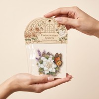 Autocollants transparents personnalisés pour scrapbooking, collection Secrets de la serre, en PET, pack d'autocollants transparents
