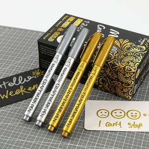 Marqueurs métalliques étanches argent et or pour signatures de fête et dessins de cartes de festival Marqueurs de peinture et surligneurs - Product Image 6