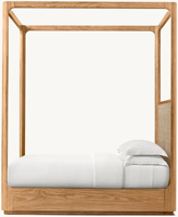 Lits à baldaquin Santiago modernes de luxe avec cadre de meuble de chambre à coucher Canne en bois de chêne massif Lits à baldaquin King Size