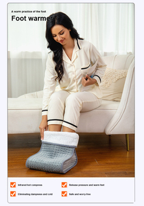 Cho người già lạnh cứu trợ sợi carbon sưởi ấm với điều chỉnh nhiệt flannel sharpa vật liệu điện chân ấm hơn - Product Image 3