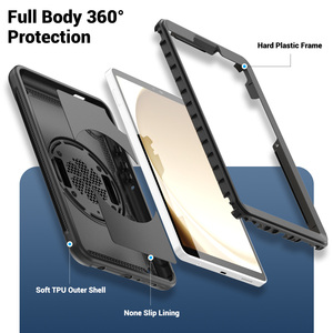 Étui de protection intégrale <span class=keywords><strong>pour</strong></span> <span class=keywords><strong>tablette</strong></span> <span class=keywords><strong>Samsung</strong></span> <span class=keywords><strong>Galaxy</strong></span> <span class=keywords><strong>Tab</strong></span> A9, <span class=keywords><strong>coque</strong></span> arrière rigide en PC, antichoc, avec béquille - Product Image 2