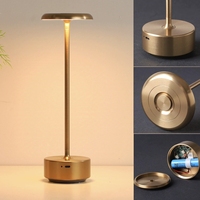 Lampe de table moderne décorative sans fil en aluminium, rechargeable, LED, avec variateur tactile, lumière blanc chaud, pour usage intérieur hôtelier