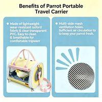 Tas Pembawa Burung Portabel Jaring Bernapas dengan Tempat Makan dan Tempat Bertengger, Dapat Dilipat, Tahan Air untuk Cockatiel, Budgie, Conure, Parrot