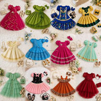 Nouvelle Robe de Princesse pour Filles 2-10 Ans, Manches Courtes, Tulle Bouffant, Longueur Genou, Lavable, Été 2026 – Idéale pour Fêtes d'Anniversaire