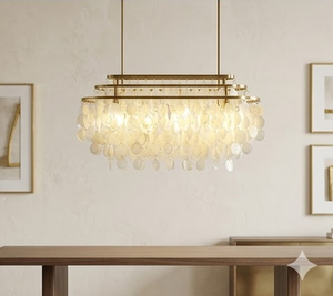 Lampe suspendue de style carillon à vent en fer et coquillages naturels, LED, CE, de luxe, pour restaurant nordique et salon - Product Image 3