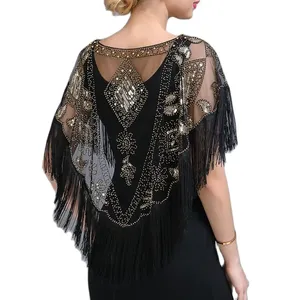 Nuovi Scialli Anni '20 per Donne, Scialli da Sera con Paillettes e Perline per Donne, per Occasioni Formali/Feste/Matrimoni/Spettacoli Notturni Stile Harlem - Product Image 3