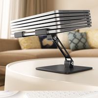 Nouveau Support de Bureau Pliable en Alliage d'Aluminium Haute Qualité pour Téléphone Portable et Tablette, Modèle Tendance et Durable avec Rotation