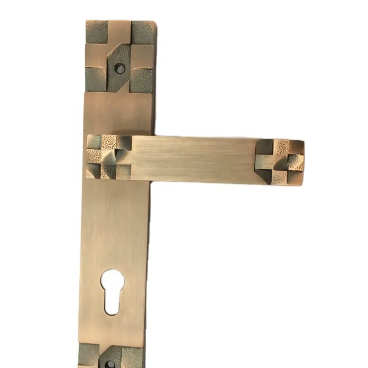Südamerika nische Hardware Hochsicherheits-Türschloss Push-Pull-Platte Hersteller Schloss Kupfer Türgriffe