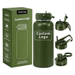 Bouteille d'eau isotherme en acier inoxydable de 32 oz, personnalisée avec votre marque, sans BPA, pour garder les boissons chaudes ou froides en voyage - Product Image 2