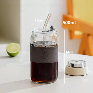 Magnifique gobelet en verre avec couvercle et étui, 500 ml, pour café, thé, voyage - Product Image 2