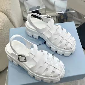 Chaussures en cuir de haute qualité pour hommes et femmes, sandales plates épaisses, sandales de plage tendance, chaussures décontractées pour la marche en plein air - Product Image 1