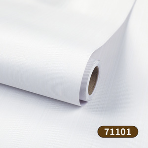 Papier peint minimaliste à texture de tissu uni |   Revêtement mural auto-adhésif épaissi à peler et coller - Product Image 1