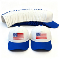 Casquettes de baseball vintage USA à 5 panneaux, brodées sur mesure, à visière haute, en deux combinaisons de couleurs, vente en gros