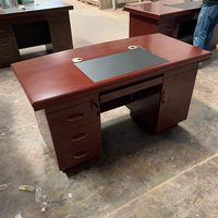 Bureau de direction moderne extensible en bois massif brun de luxe