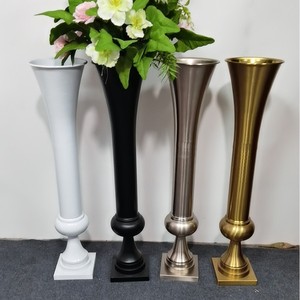 Vaso Decorativo da Terra in Ferro Dorato Stile Europeo a Forma di Tromba per Matrimoni, Soggiorno/<span class=keywords><strong>Sala</strong></span> da <span class=keywords><strong>Pranzo</strong></span> - Product Image 2