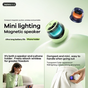 Altavoz Magnético Inalámbrico RB-M3, Portátil, con Luces LED, Batería de Larga Duración, Sonido HD, Diseño con Soporte - Product Image 3