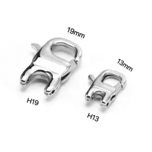 Jewelry manufactures stainless steel accessories jewelry square clip lobster claw clasp 13mm 19mm wholesale in China