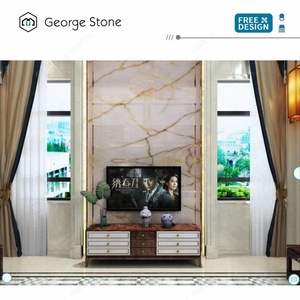 Dalles de grande taille en onyx <span class=keywords><strong>blanc</strong></span> naturel poli de luxe moderne personnalisées avec des veines dorées pour la décoration d'hôtels et de villas - Product Image 6