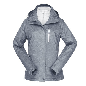 Abrigo impermeable con capucha <span class=keywords><strong>3</strong></span> en 1 para mujer, chaqueta de lluvia para invierno, esquí, senderismo, impermeable con forro polar Softshell, cortavientos - Product Image 1