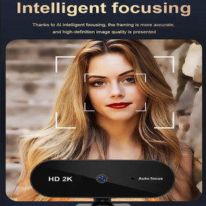 Kamera USB 2K FHD Driver gratis, untuk komputer dudukan mikrofon Laptop lensa fokus otomatis <span class=keywords><strong>Webcam</strong></span> - Product Image 3