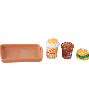 caoh Popcorn, <span class=keywords><strong>Burger</strong></span>, Cola Set, Maison de poupée, Jouets, Décorations, Artisanat en résine, Matériaux faits main DIY - Product Image 6